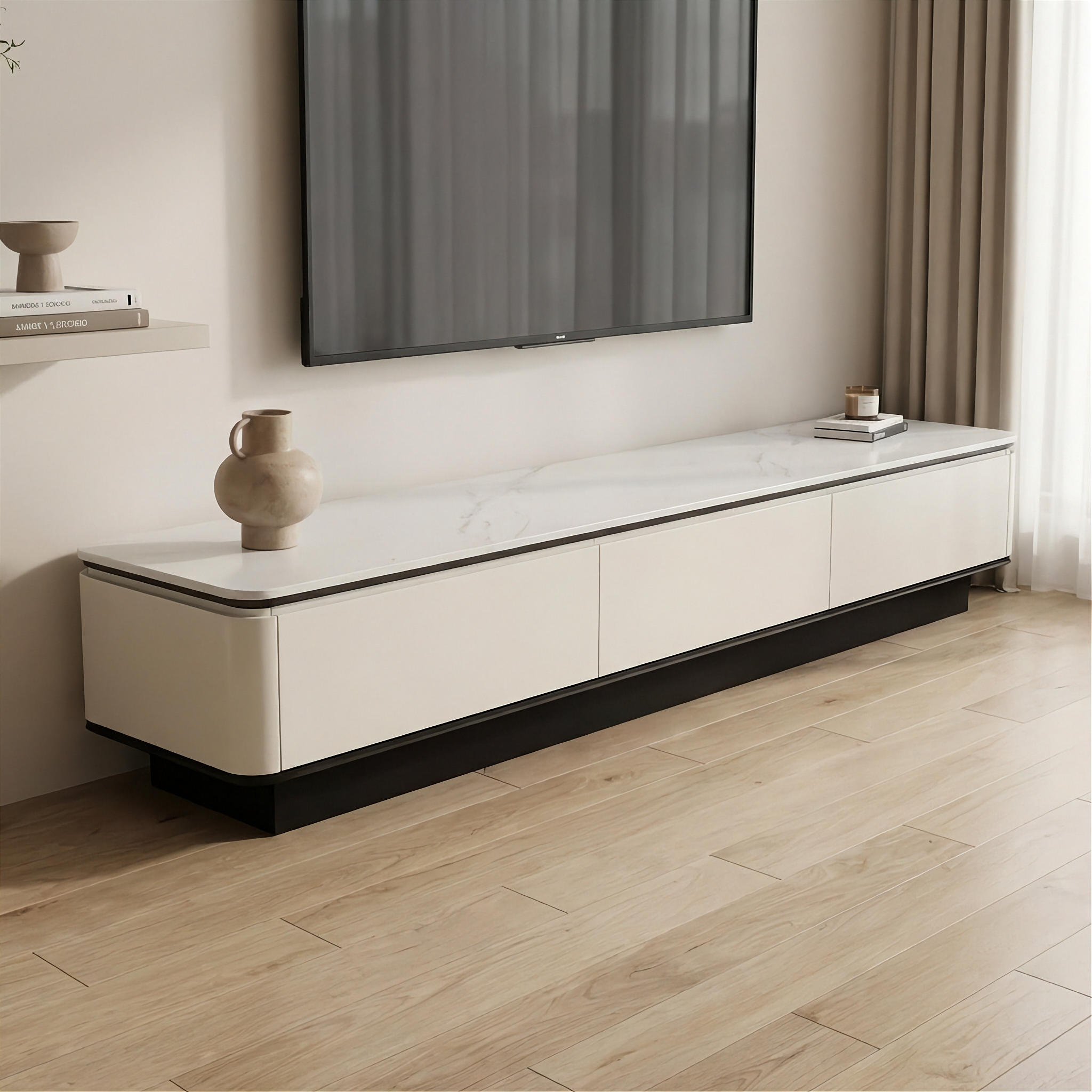 Parma - TV Stand - Light Grey - 78 in