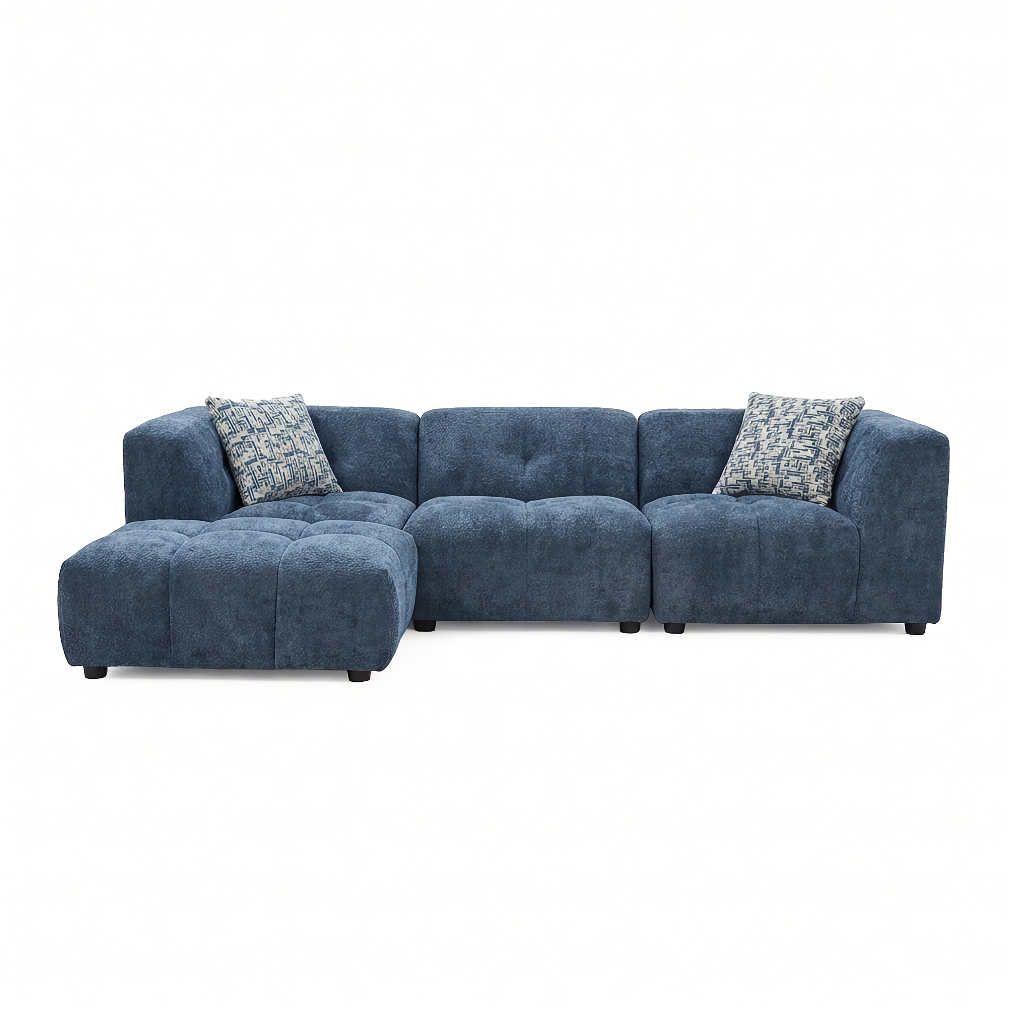 Canopy - Sofa Sectionnel Modulaire Reversible - Tissu Bleu