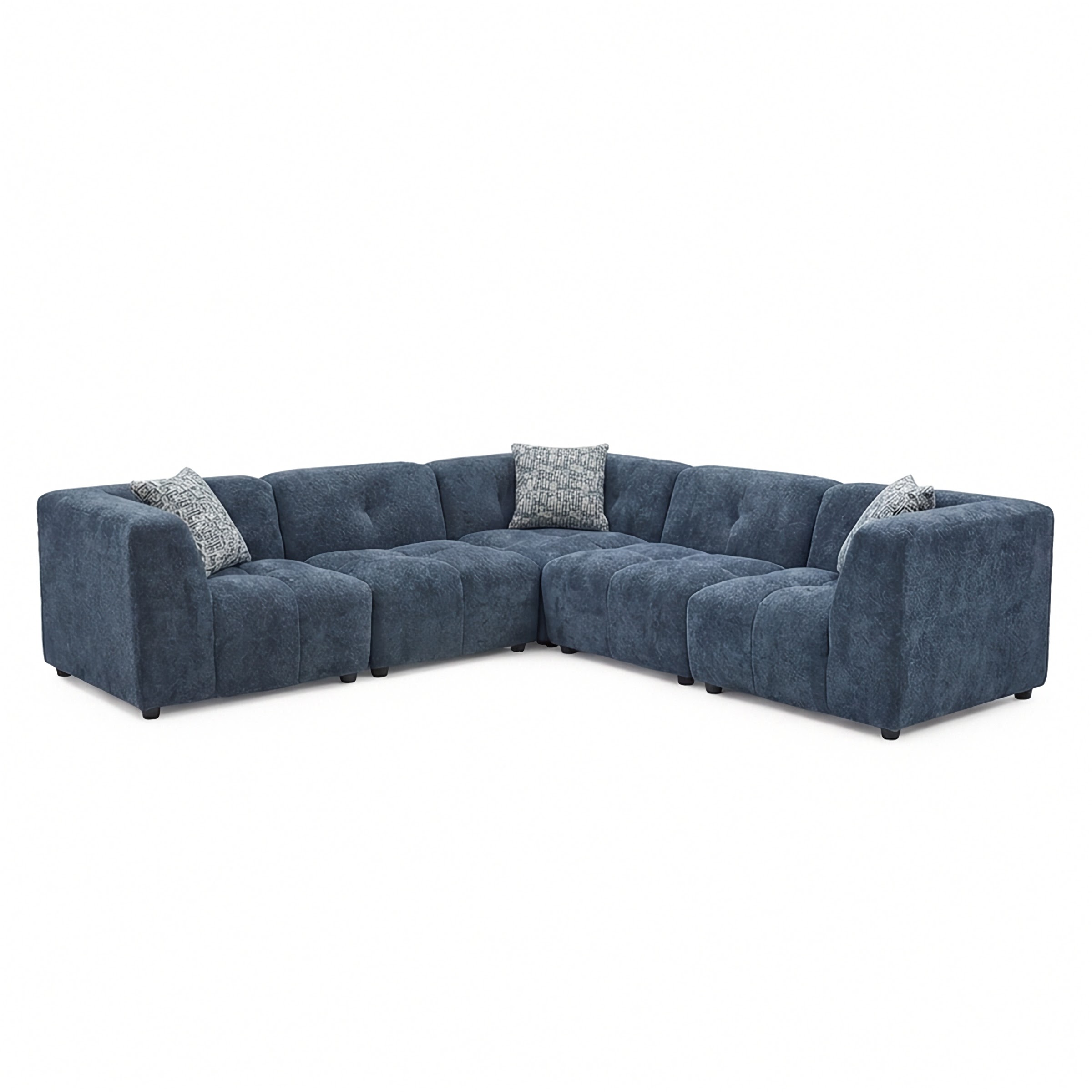 Canopy - Modular Sectional Sofa - Blue Fabric