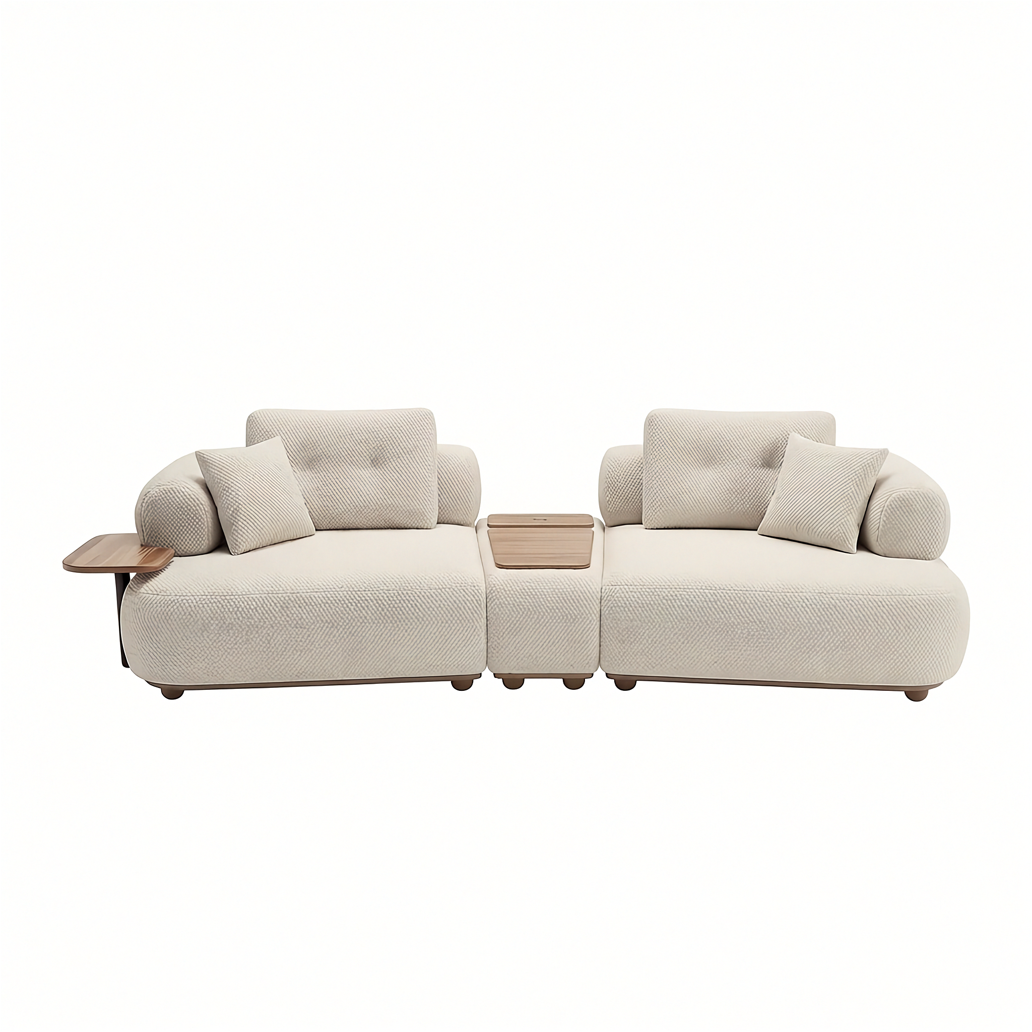 Puffy - Sofa with console - Beige