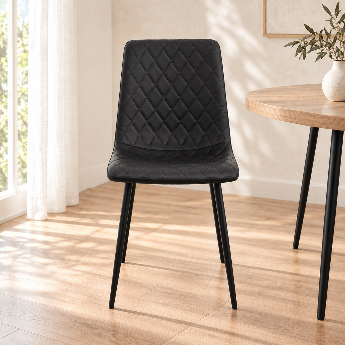 Esme - Dining Chair - Black PU Leather