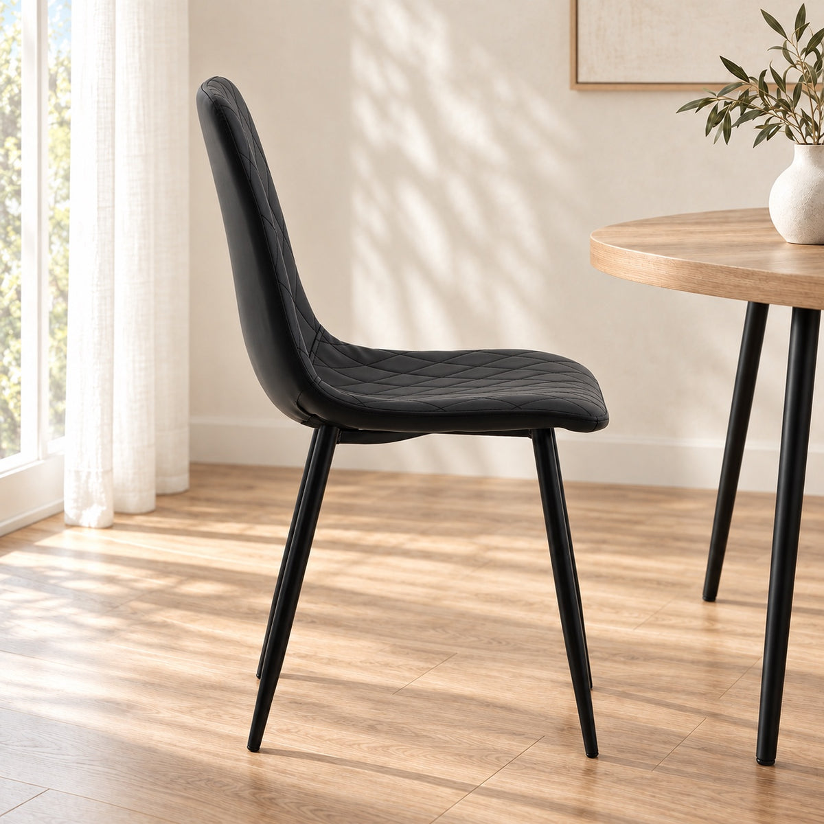 Esme - Dining Chair - Black PU Leather