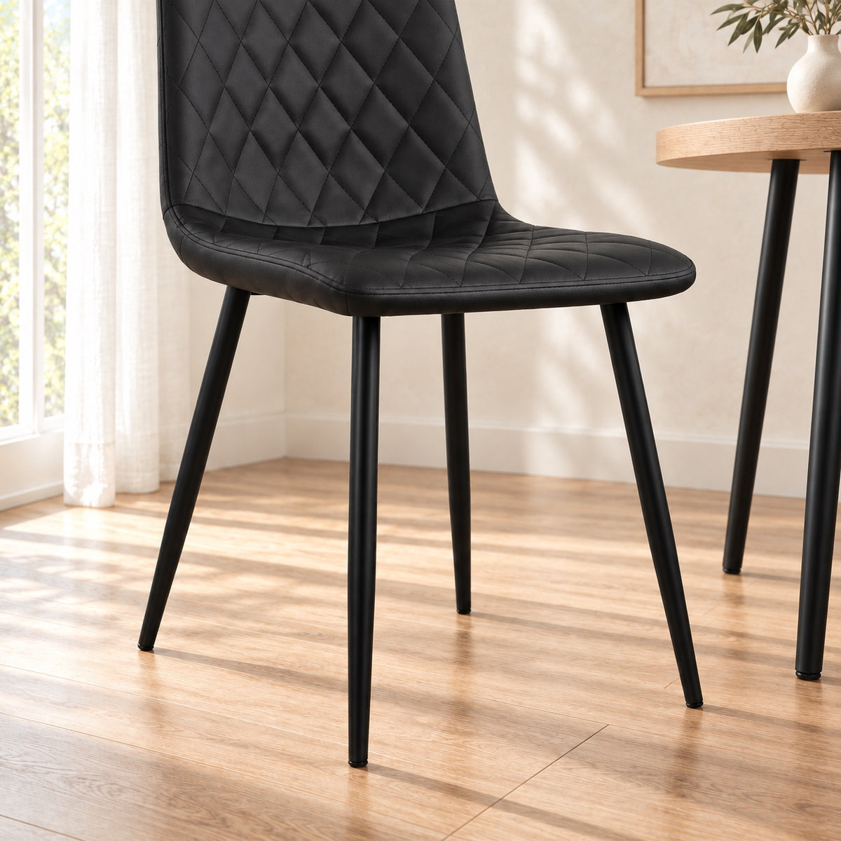 Esme - Dining Chair - Black PU Leather