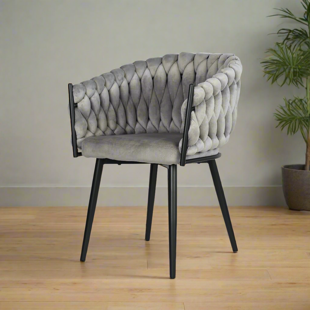 Skye - Dining Chair - Grey Velvet