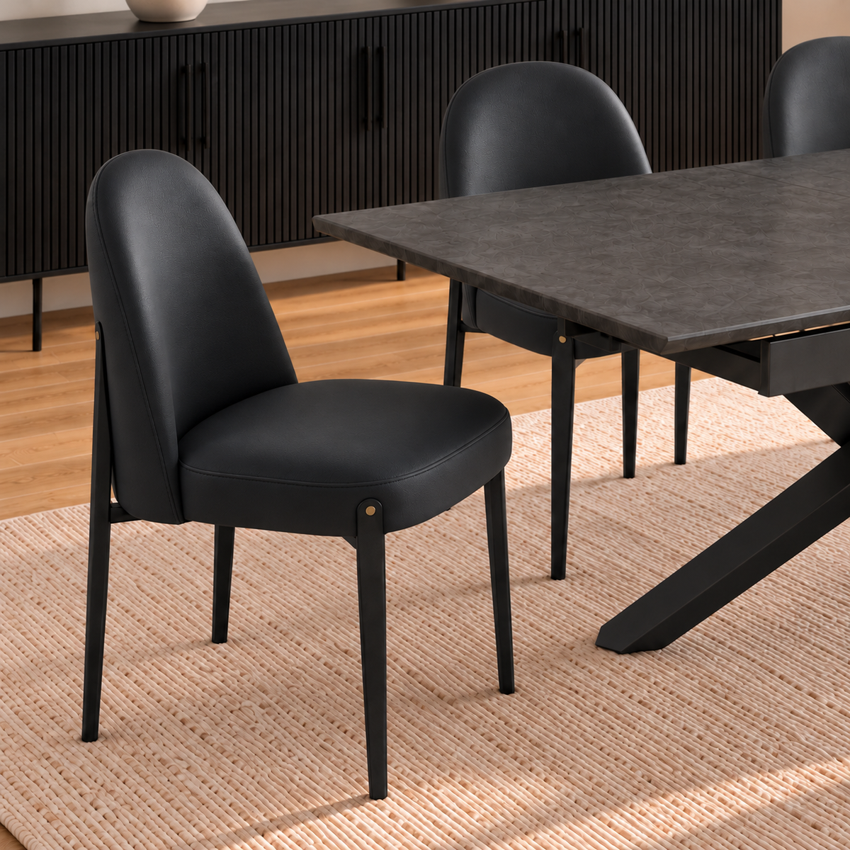 Dalia - Dining Chair - Black Faux Leather