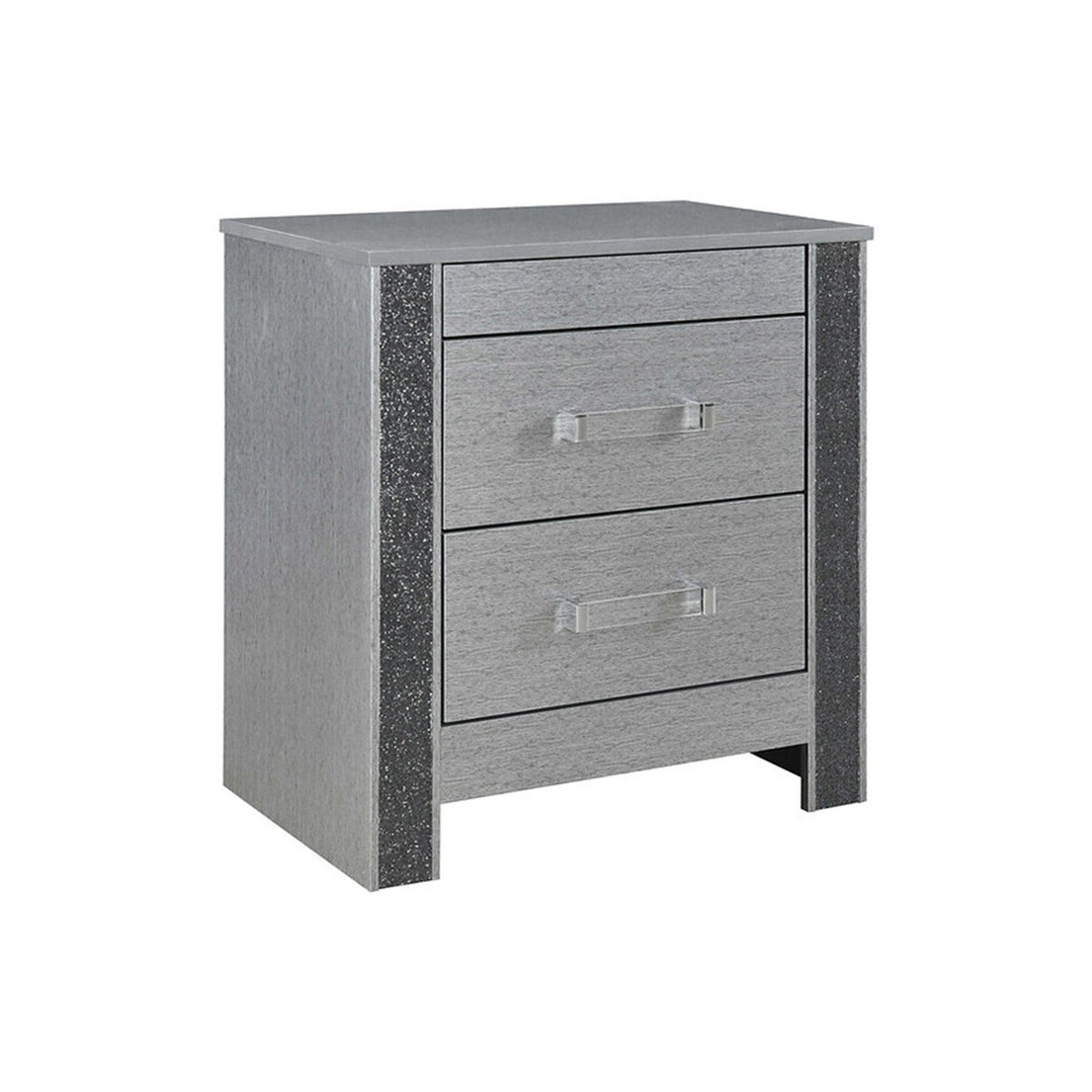 Avenzo - Table de chevet - Argent