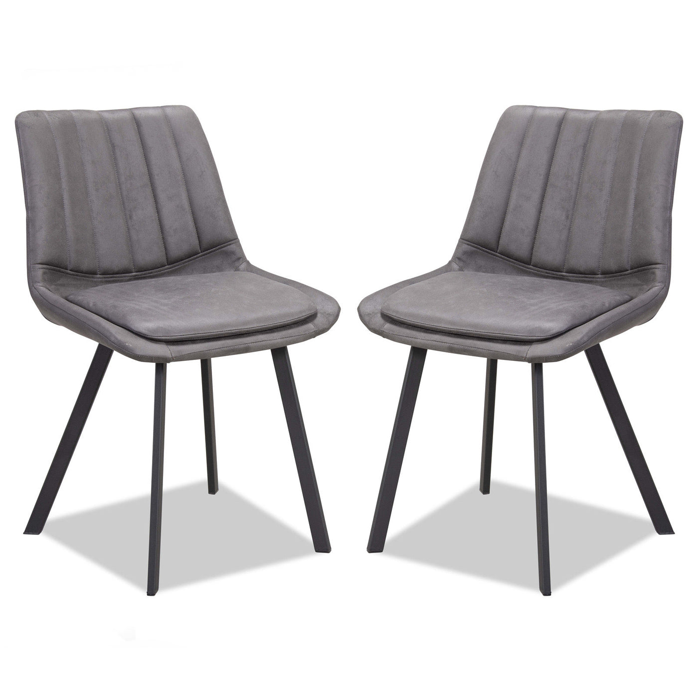 Carrie - Chaise de Salle à Manger - Tissu Gris Anthracite