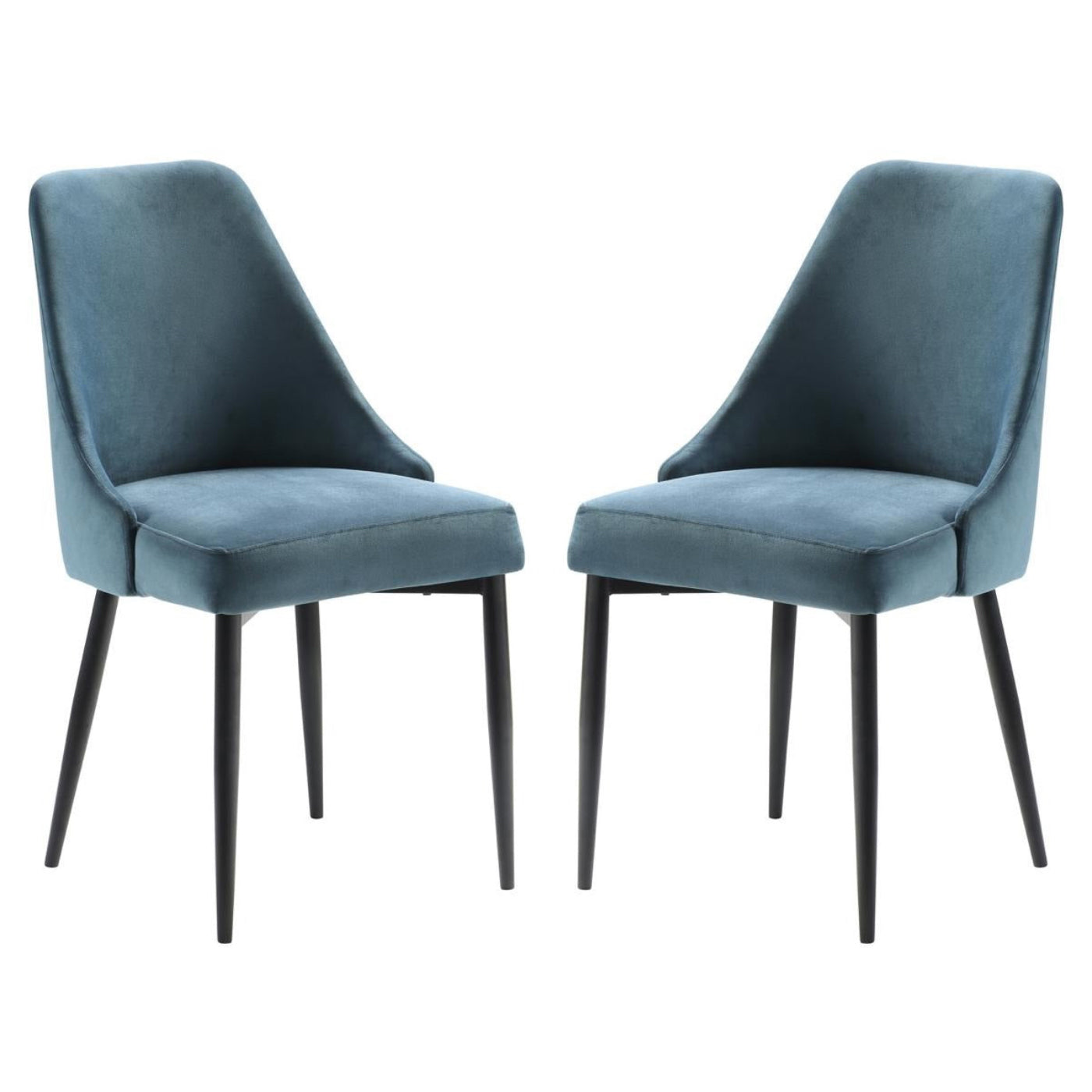 Keene - Chaise de Salle à Manger - Velour Bleu