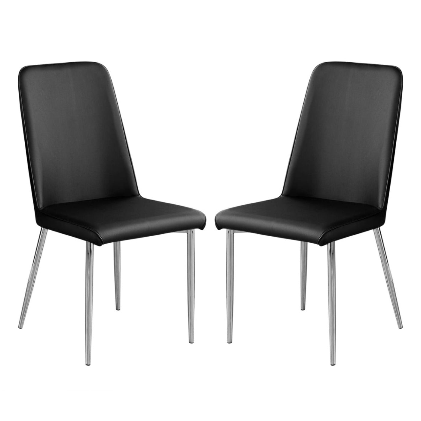 Elyse - Chaise de Salle à Manger - Simili-Cuir Noir