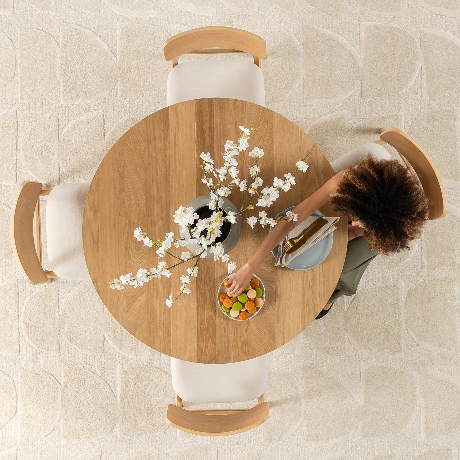 Transformer - Chaise de salle à manger Ronde - Chêne Scandinave