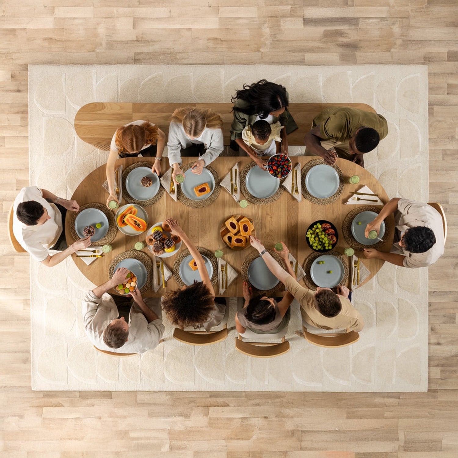 Transformer - Table à manger Ronde - Chêne Scandinave