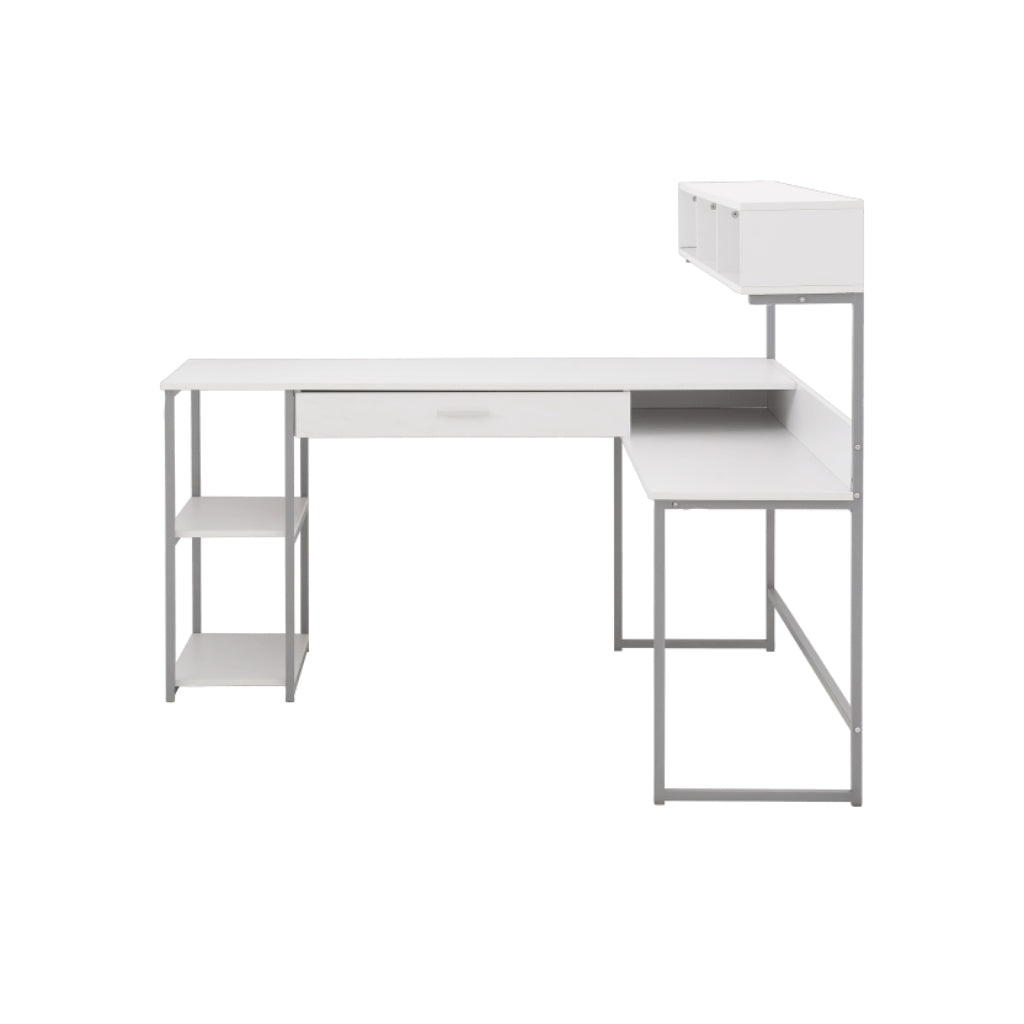 Miro - Corner desk - White and gray metal