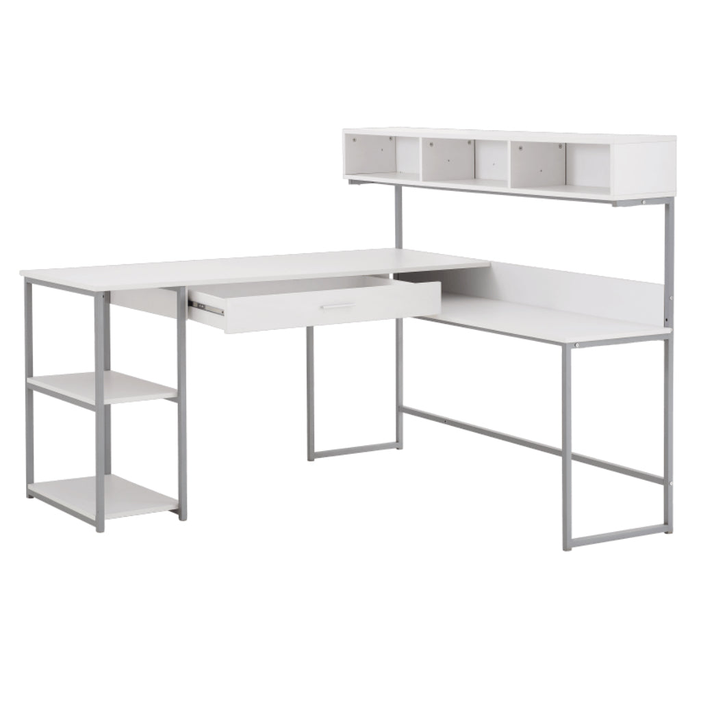 Miro - Corner desk - White and gray metal