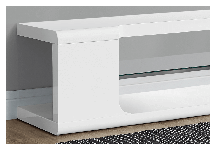 Vernon - TV Stand - Glossy white - 60 in