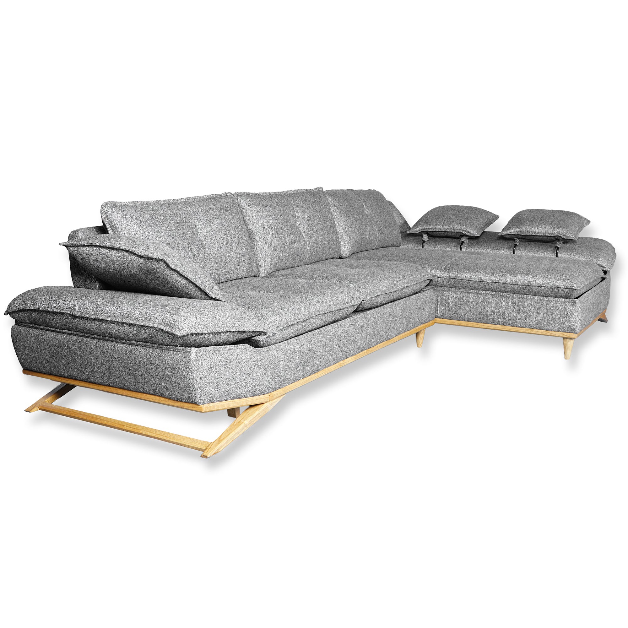 WoW - Sectional Sofa - Gray Fabric