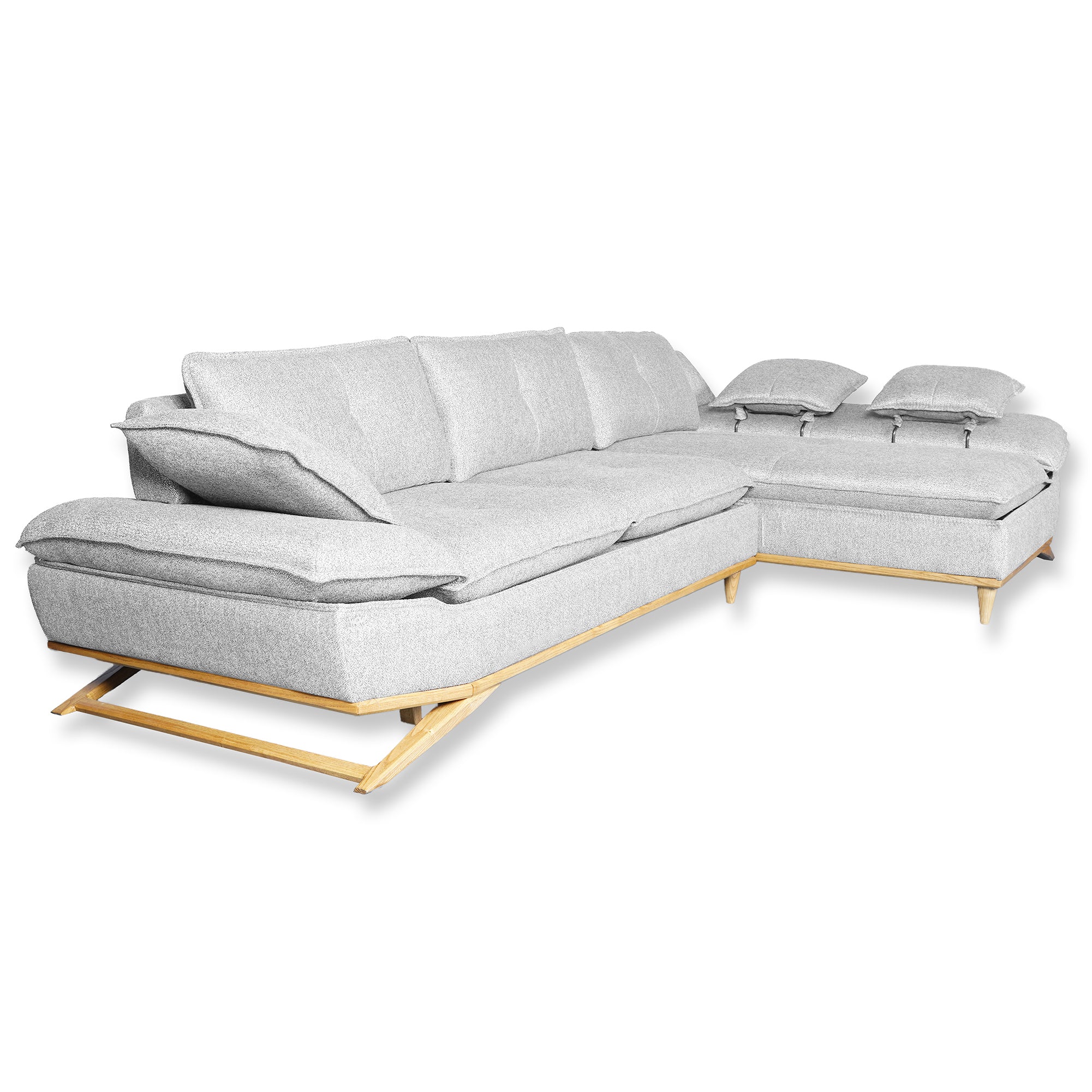 WoW - Sectional Sofa - Pale Beige Fabric