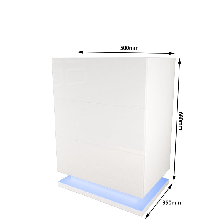 Raphael - Table de chevet avec LED - Blanc