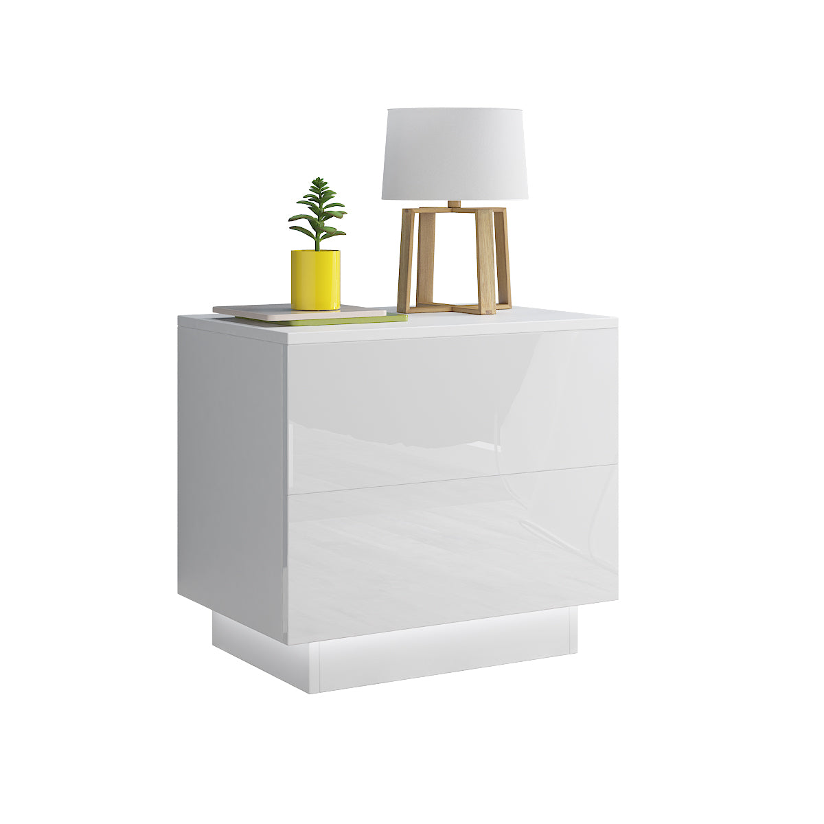 Tara - Table de chevet avec LED - Blanc