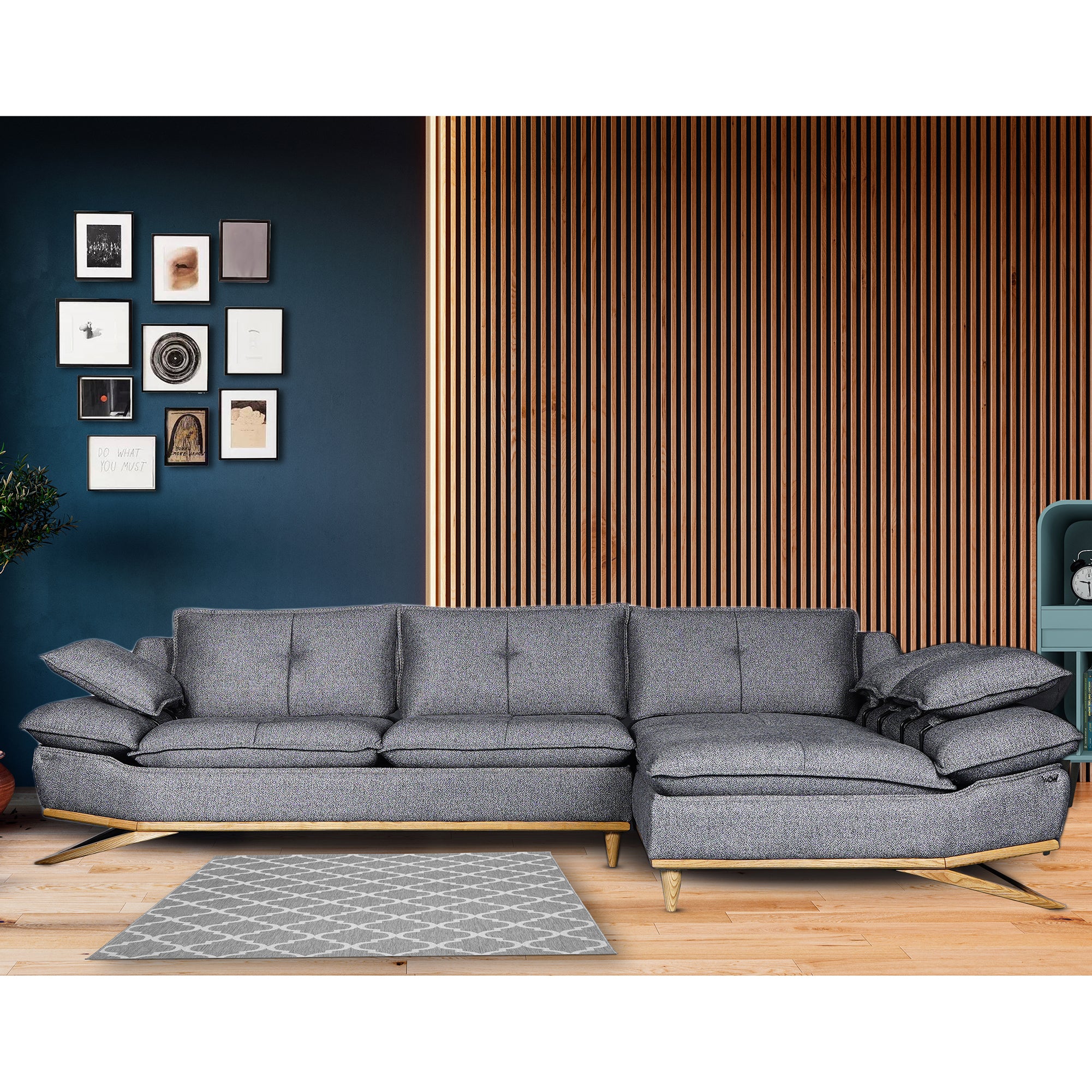 WoW - Sectional Sofa - Gray Fabric