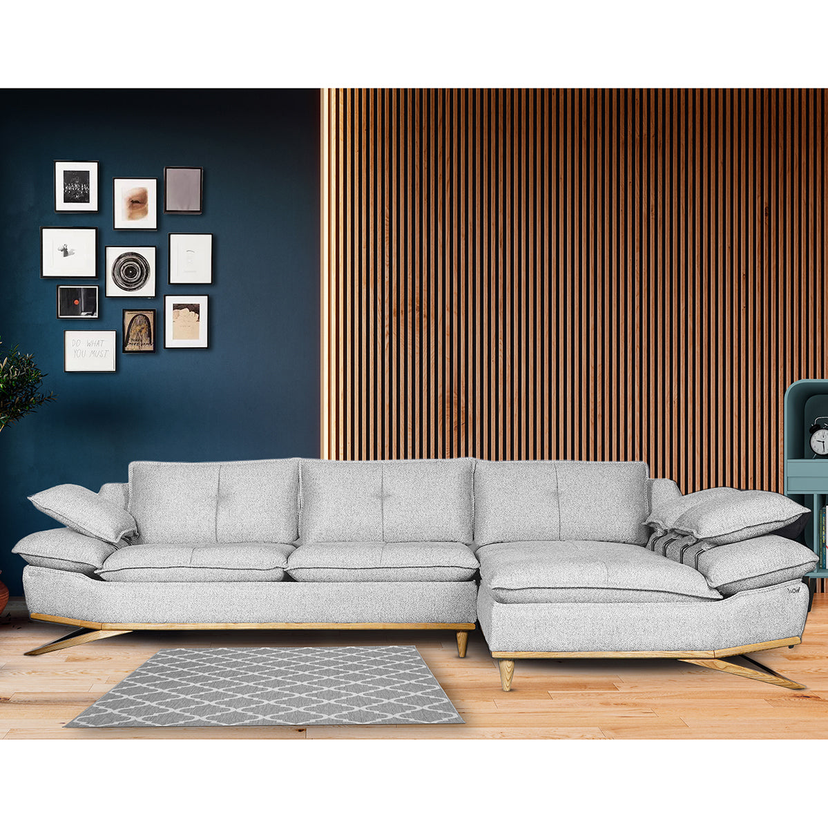 WoW - Sectional Sofa - Pale Beige Fabric