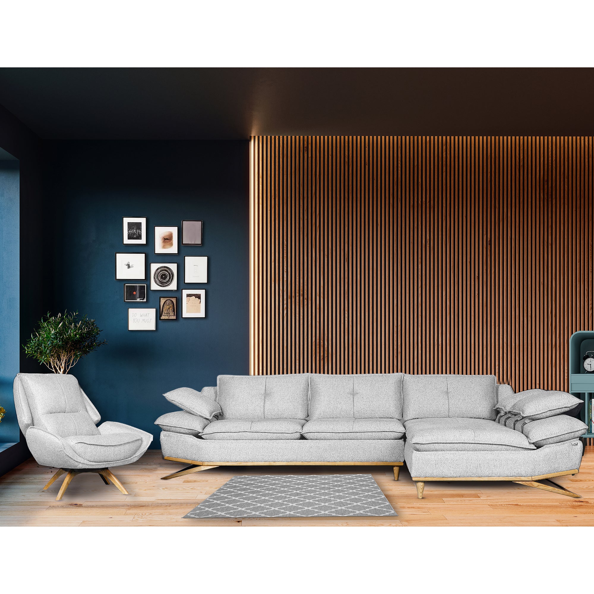 WoW - Sectional Sofa - Pale Beige Fabric