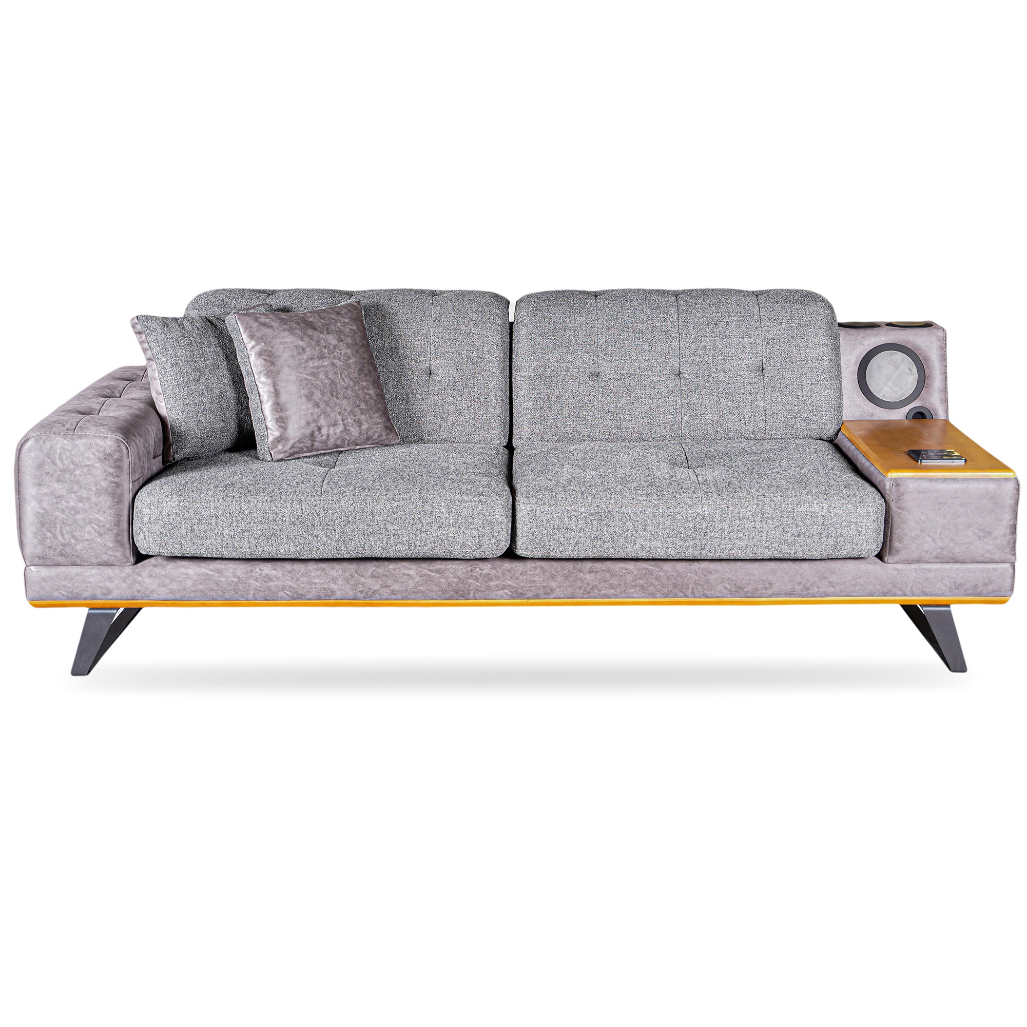 Asya - Sectional Sofa - 2 Tone Gray Fabric