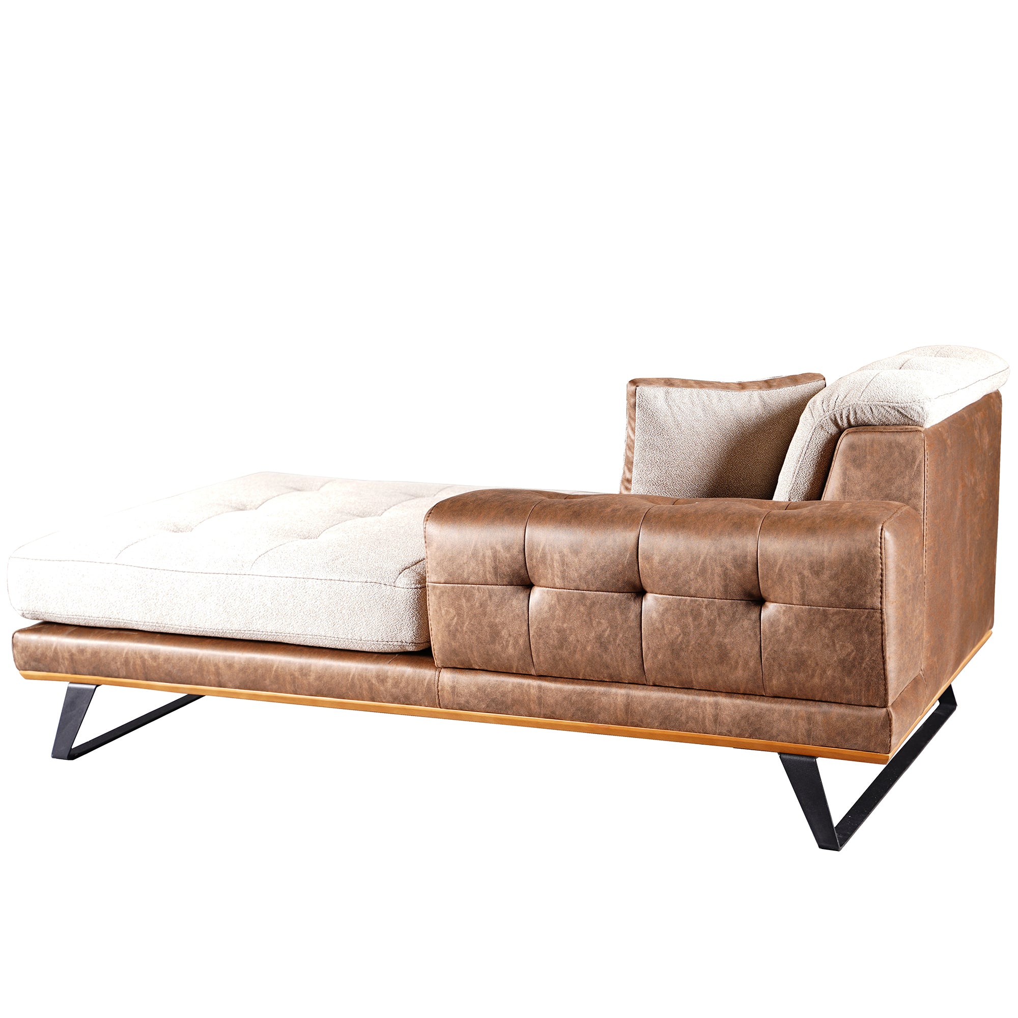 Asya - Sectional Sofa - 2-Tone Beige Fabric