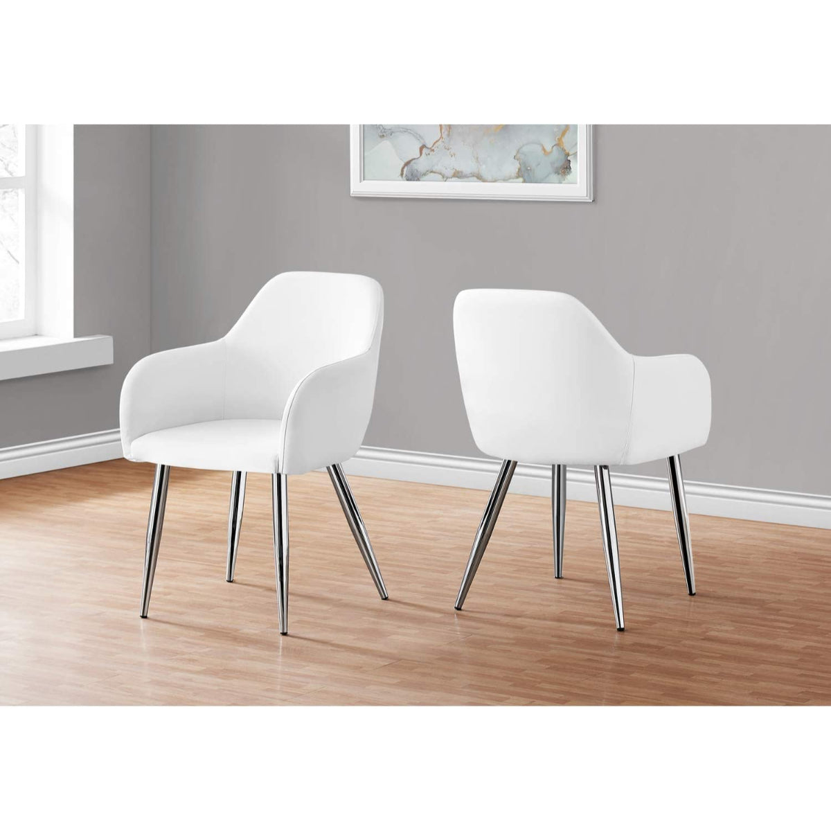 Lena - Dining Chair - White PU Leather
