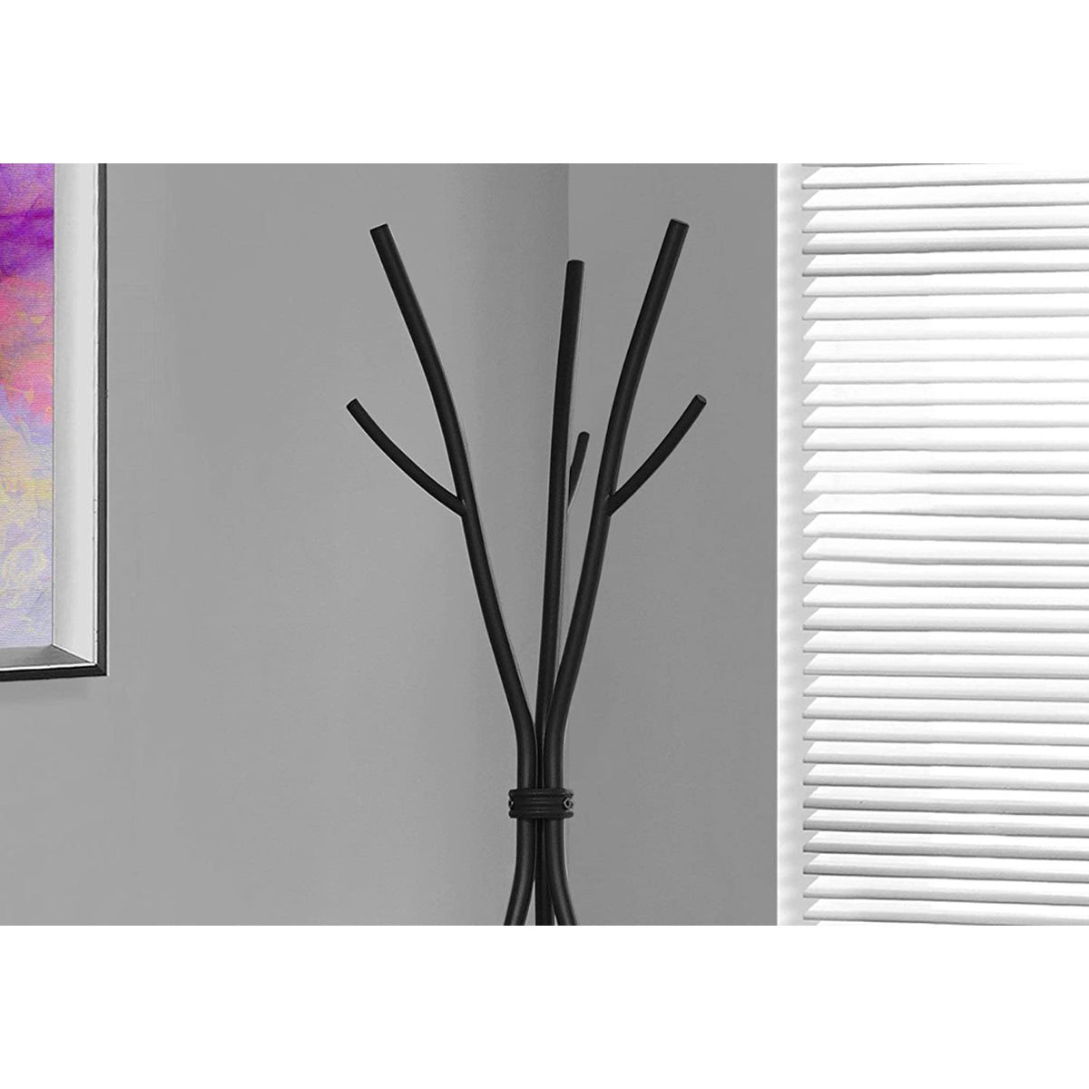 Estan - Coat rack - Black hammered metal