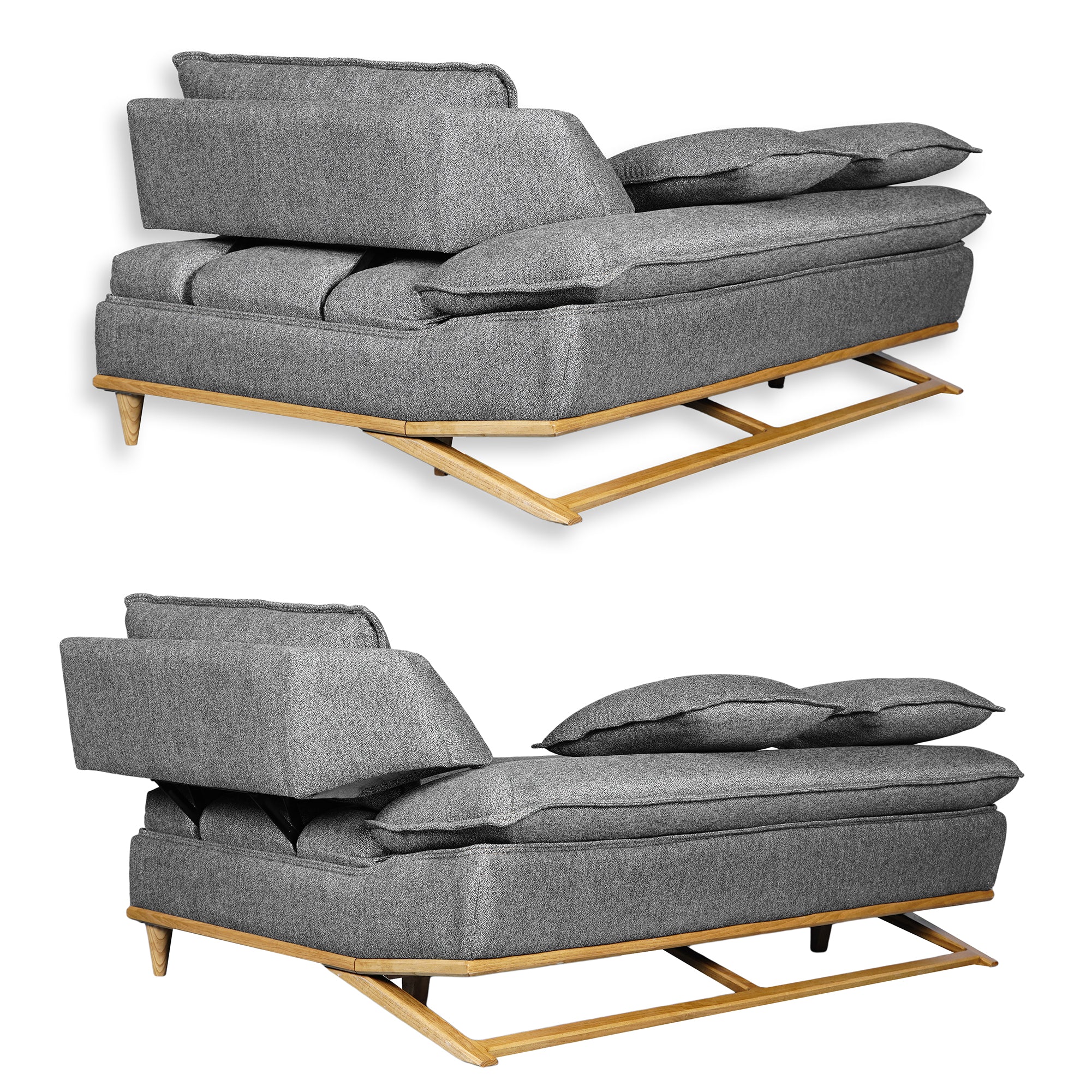 WoW - Sectional Sofa - Gray Fabric