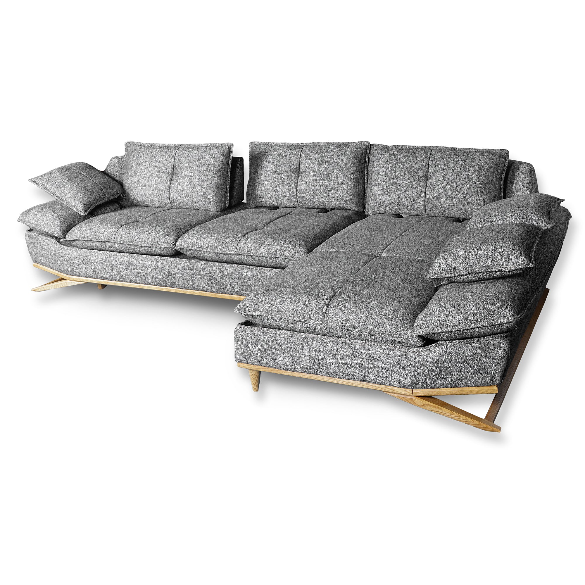 WoW - Sectional Sofa - Gray Fabric