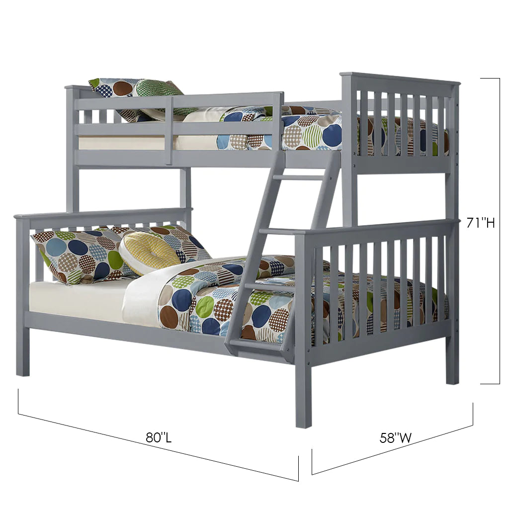 Maelis - Twin/Full Bunk Bed - Grey