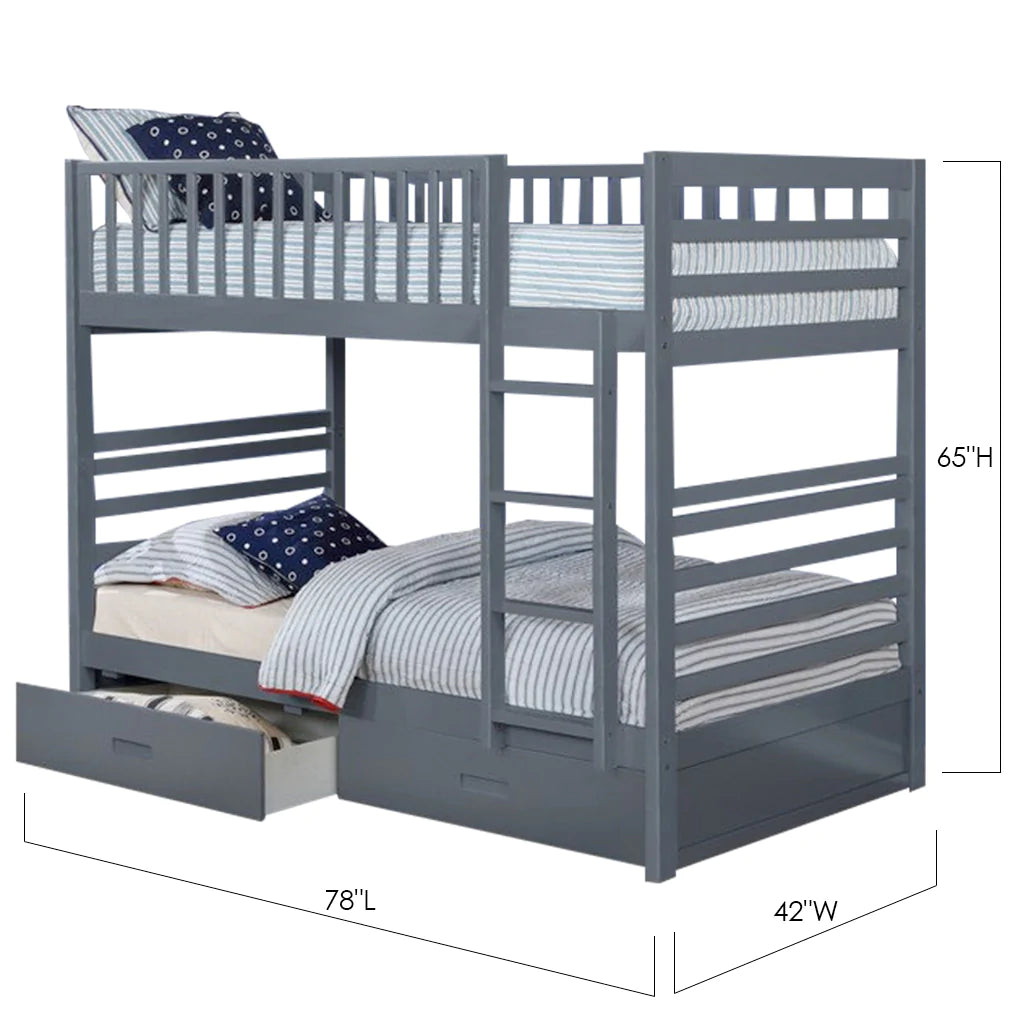 Lioris - Twin/Twin Bunk Bed - Grey