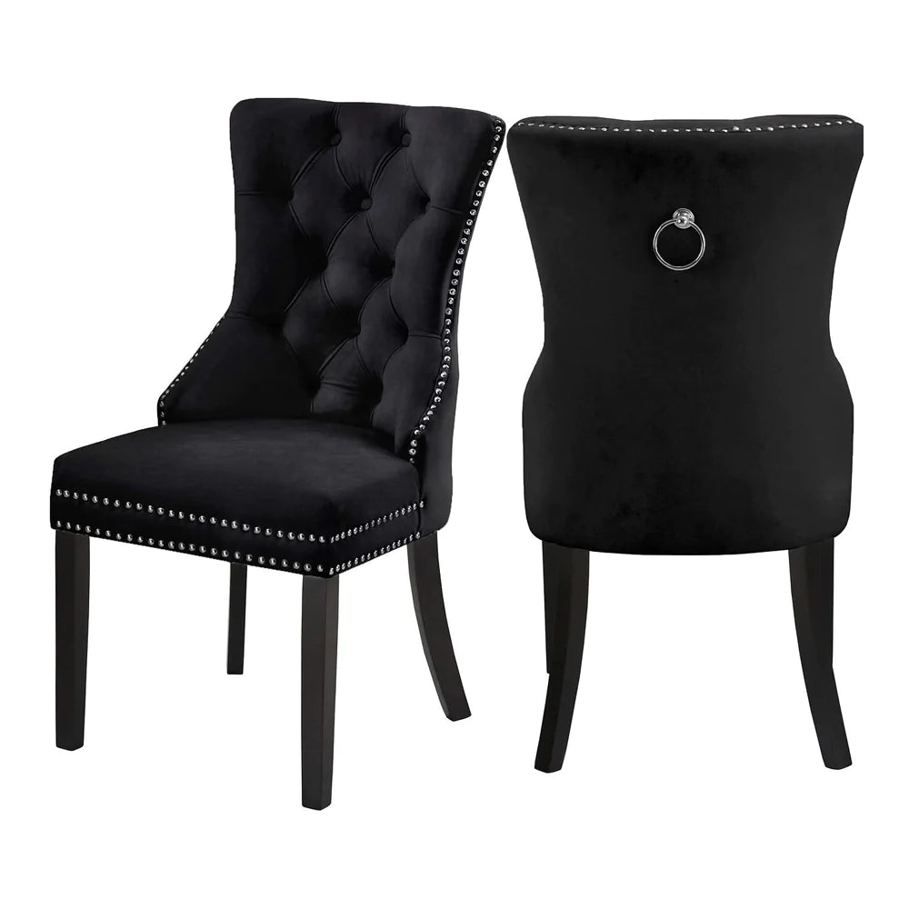 Serena - Dining Chair - Black Velvet