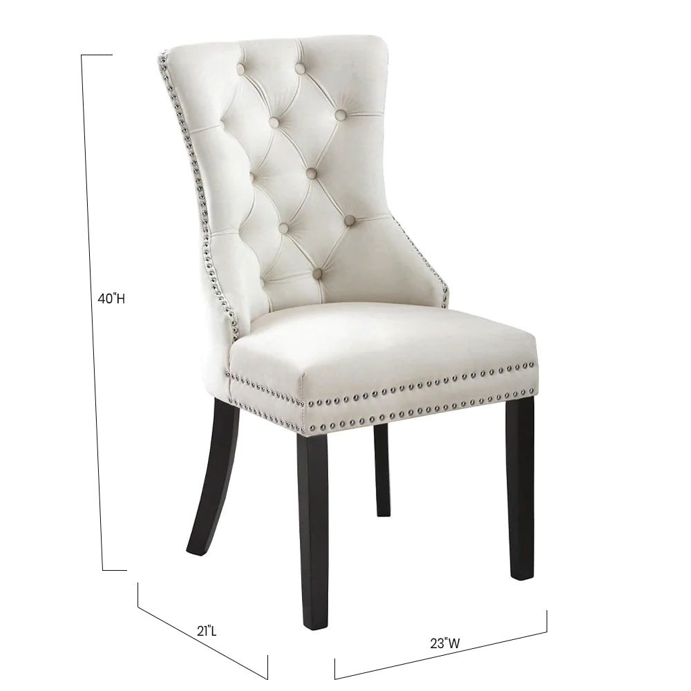 Serena - Chaise de Salle à Manger - Velour Crème