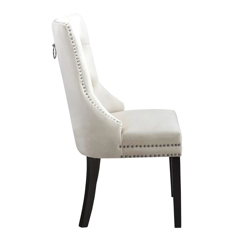 Serena - Chaise de Salle à Manger - Velour Crème