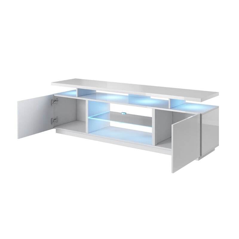 Lauren - LED TV Stand - Entertainment Unit - High Gloss White - 70in
