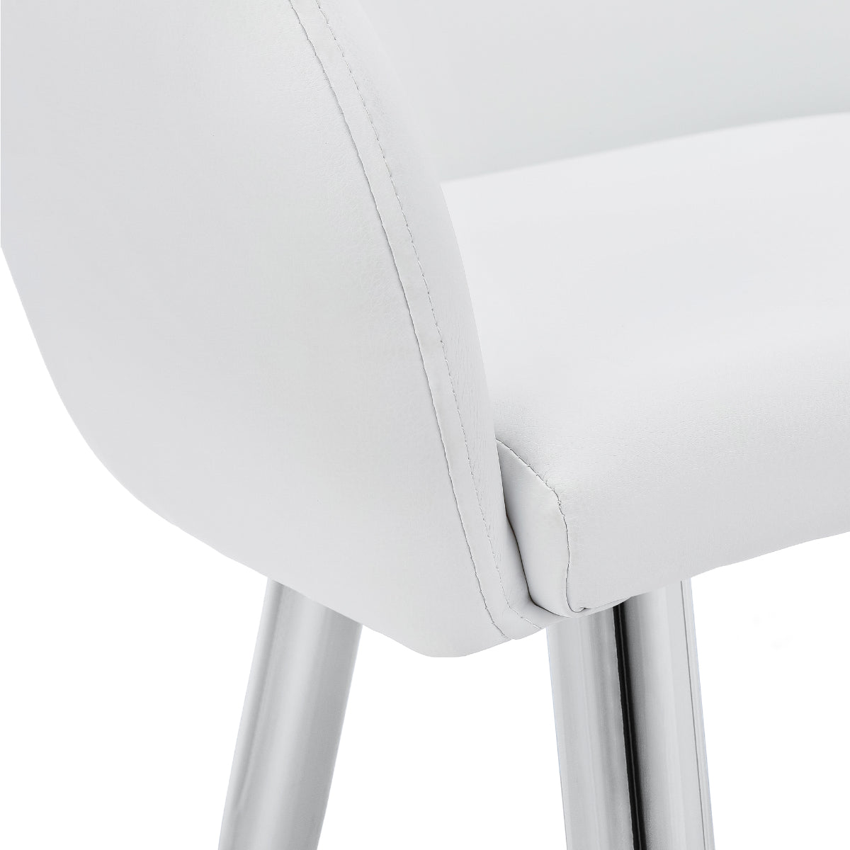 Lena - Dining Chair - White PU Leather