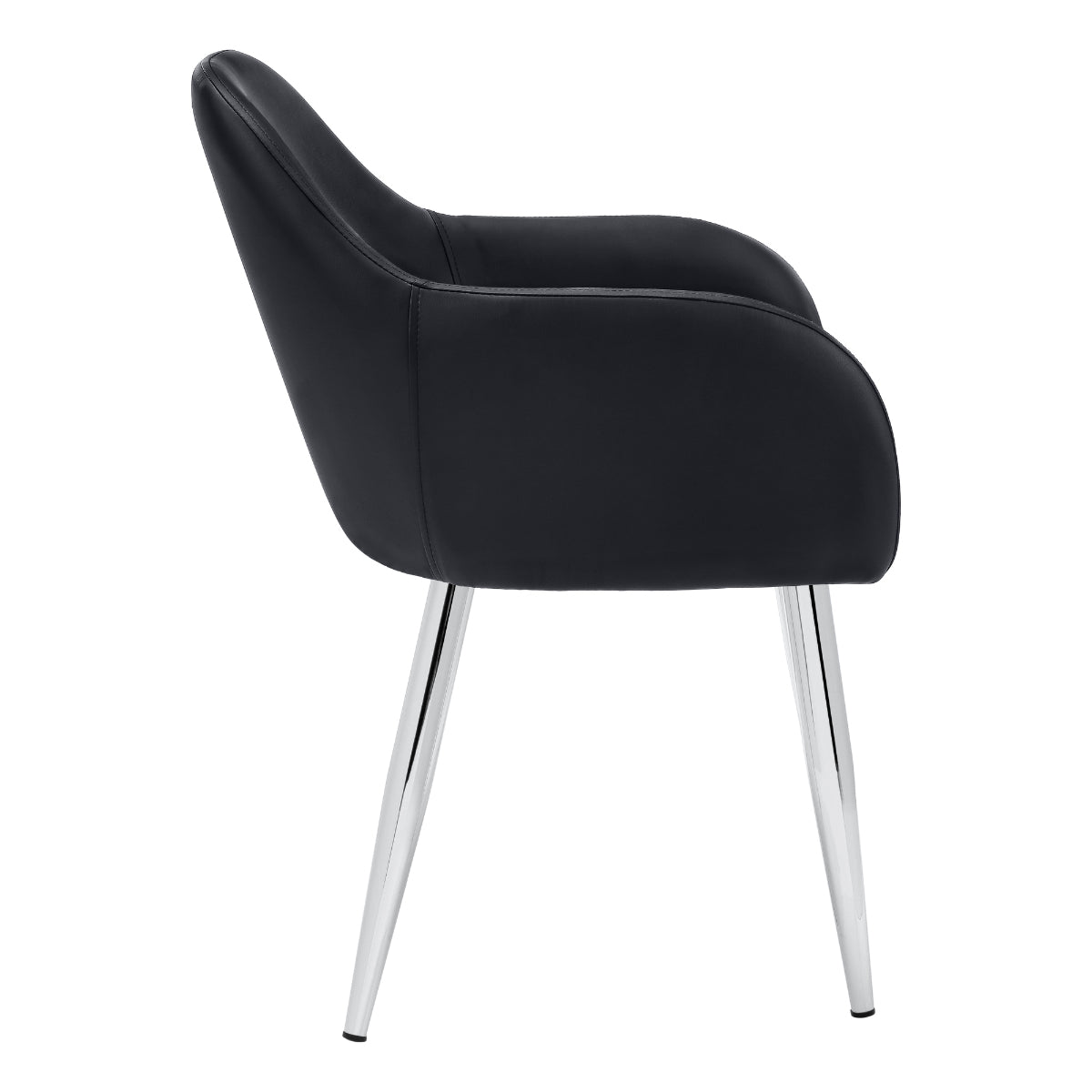Lena - Dining Chair - Black PU Leather