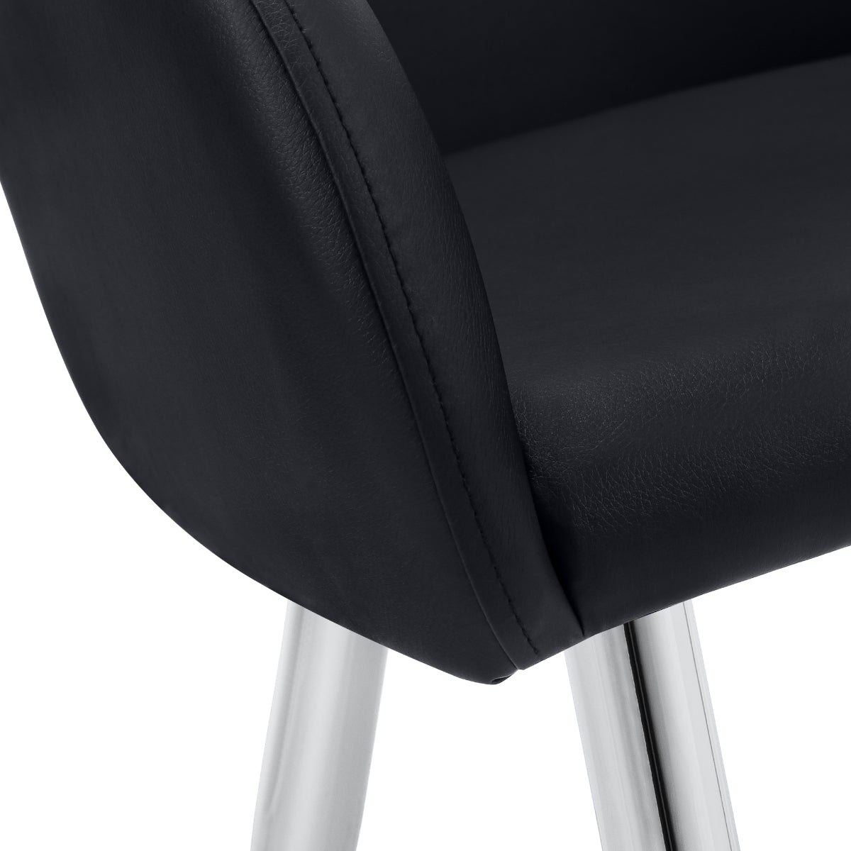 Lena - Dining Chair - Black PU Leather