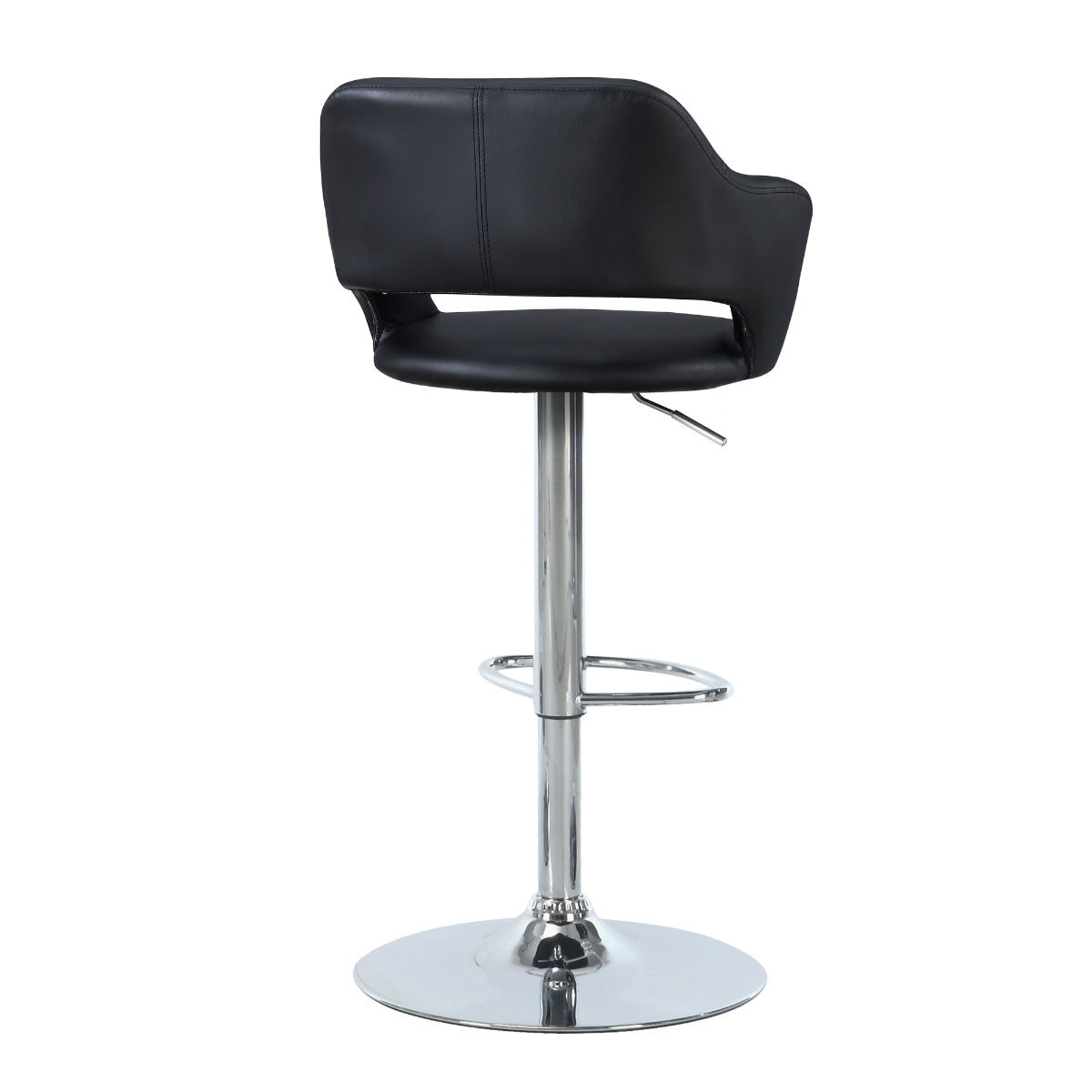 Kylian - Hydraulic Bar Chair - Black Faux Leather