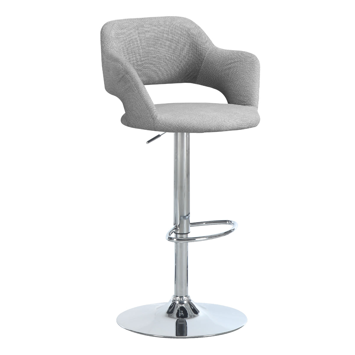 Kylian - Hydraulic Bar Chair - Grey Fabric