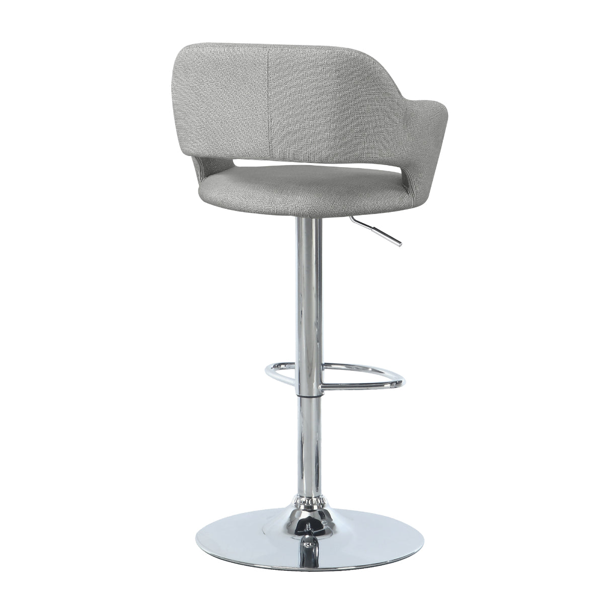 Kylian - Hydraulic Bar Chair - Grey Fabric