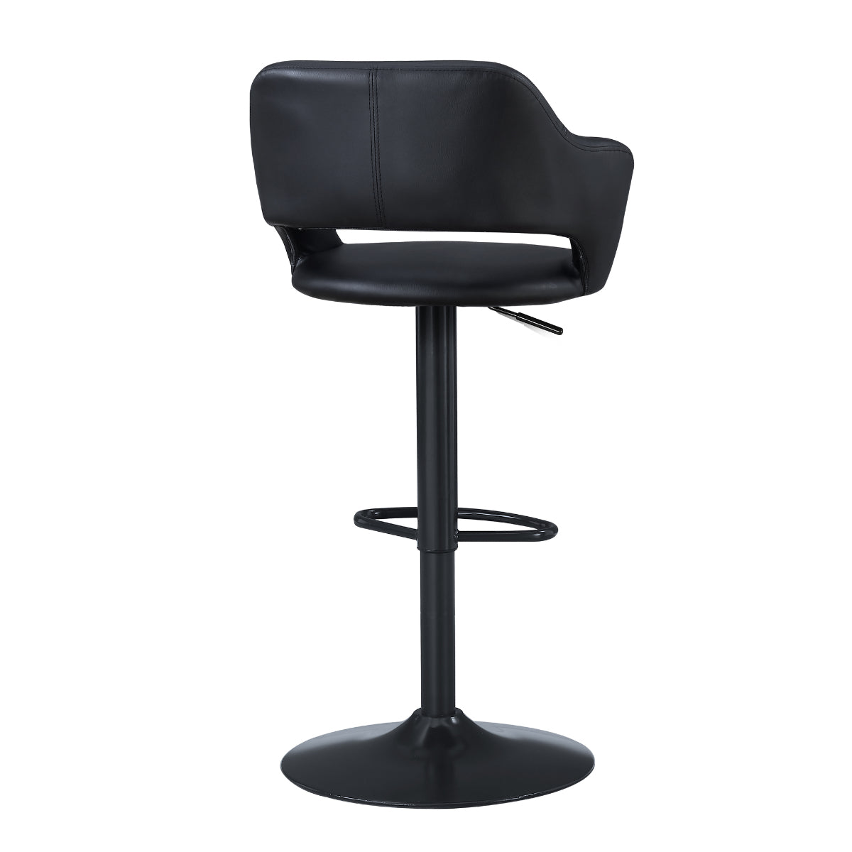 Kylian - Hydraulic Bar Chair - Black Faux Leather