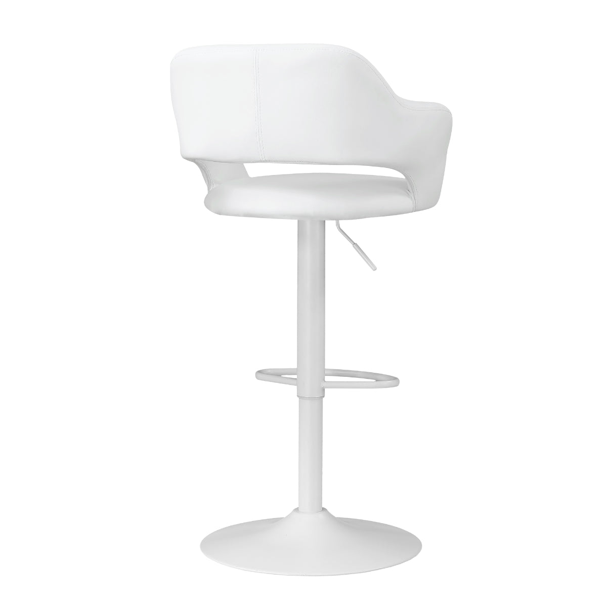 Kylian - Hydraulic Bar Chair - White Faux Leather