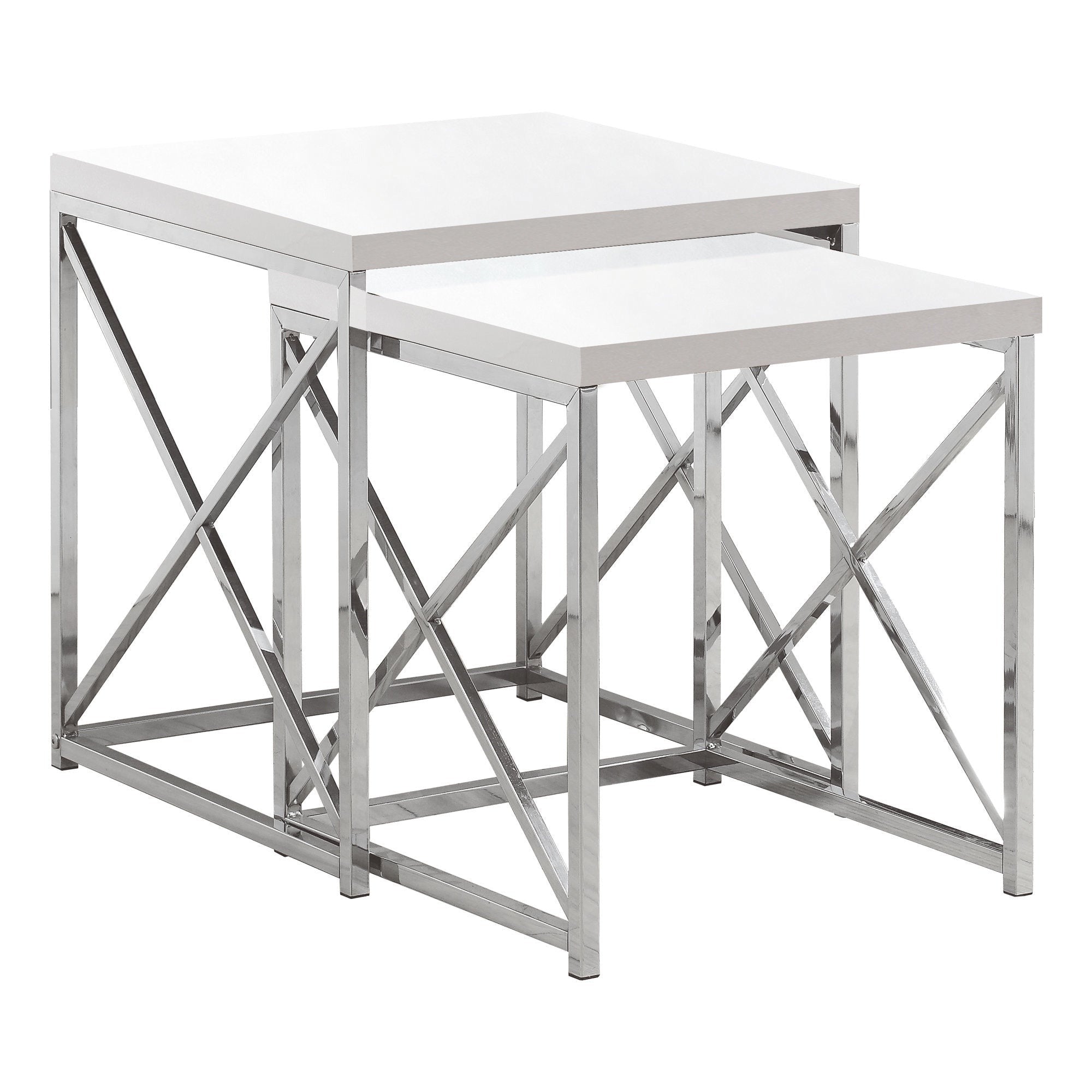 Ayla - Tables Gigognes - Blanc Lustre