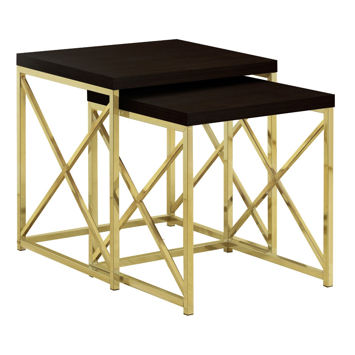 Ayla - Tables Gigognes - Espresso / Metal Or