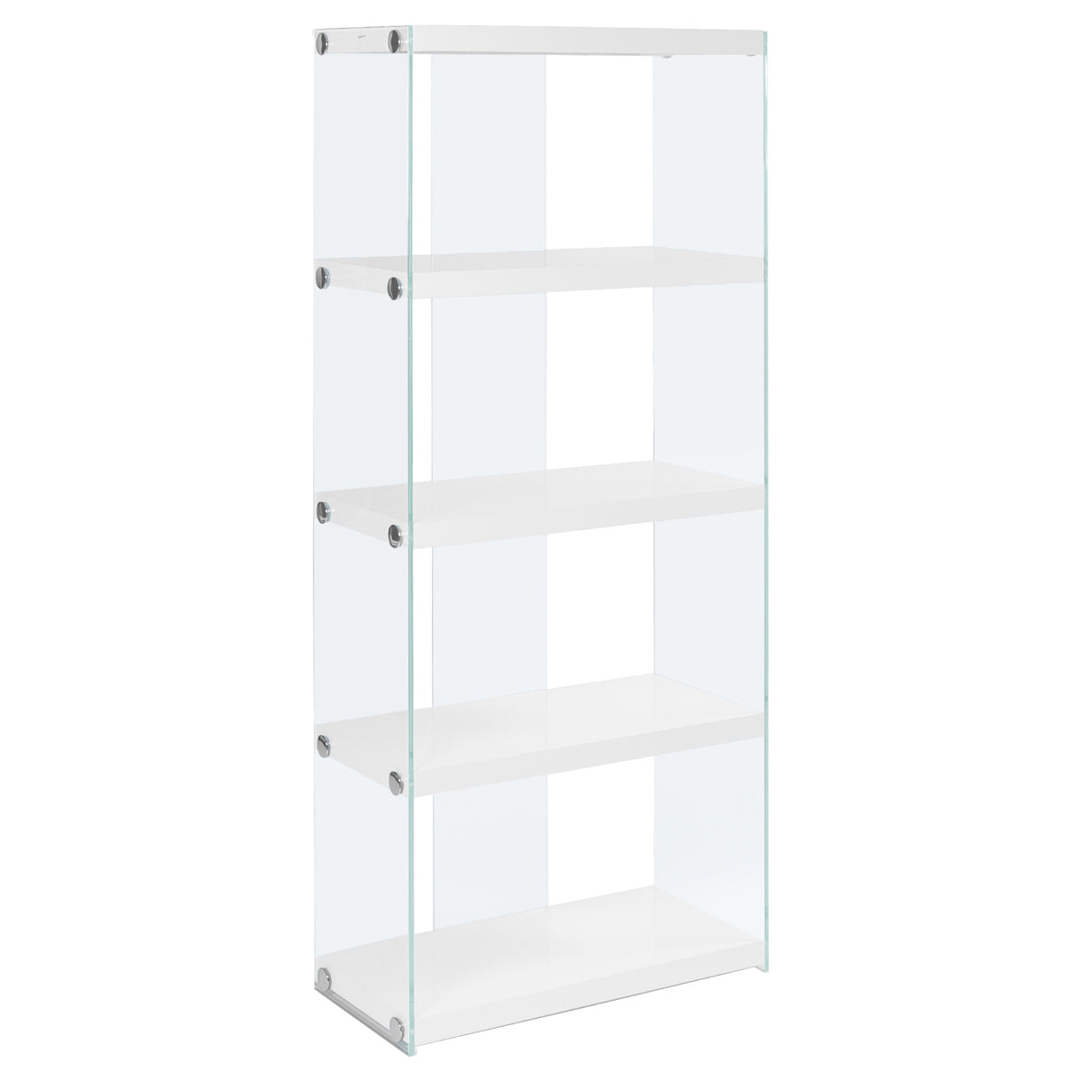 Milo - Shelf - 60"H / White With Tempered Glass