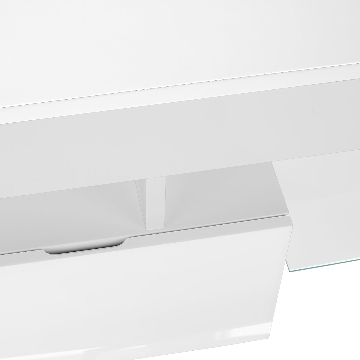 Orson - TV Stand - Glossy White - Tempered Glass - 63 in - White