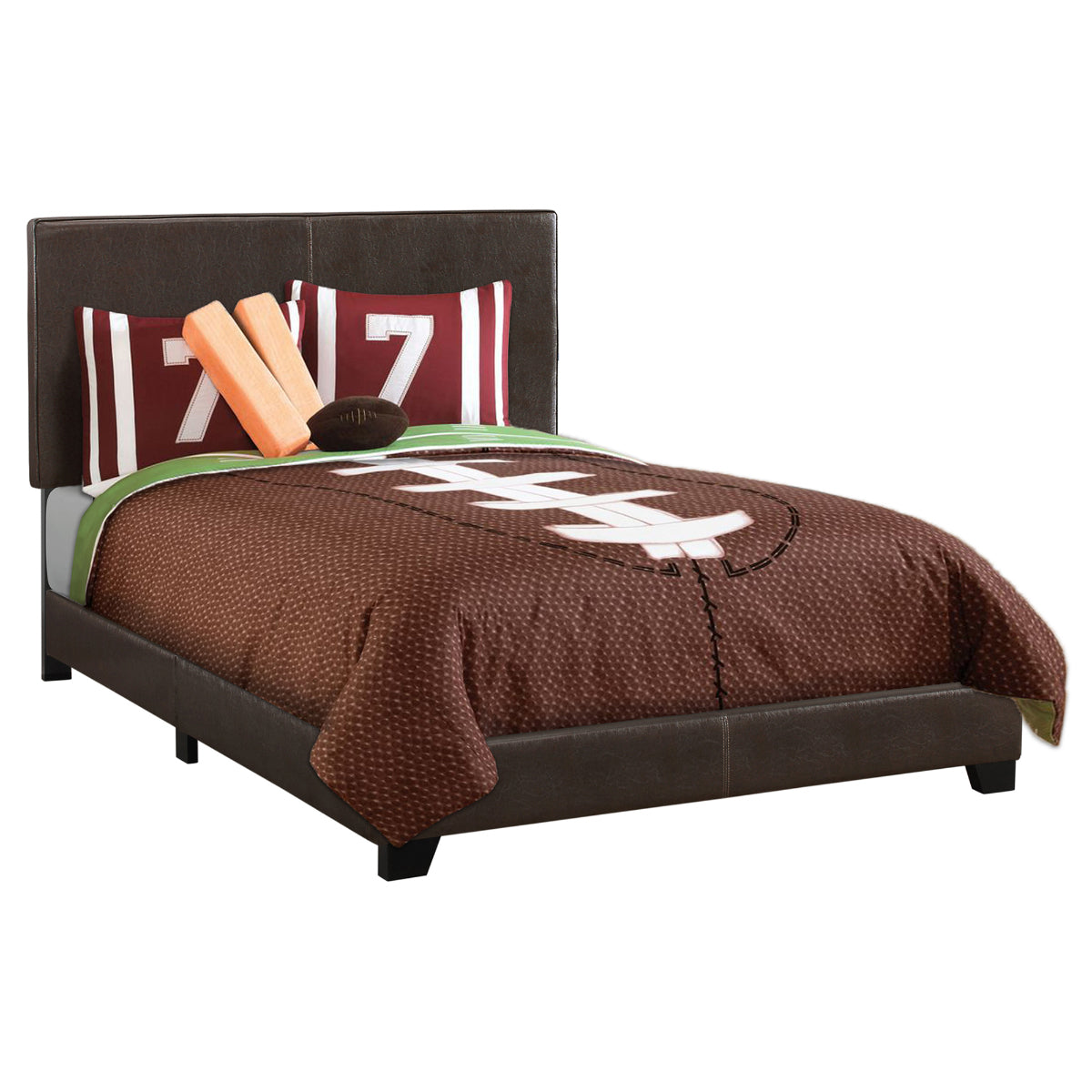 Sophie - Full Bed - Dark Brown Faux Leather